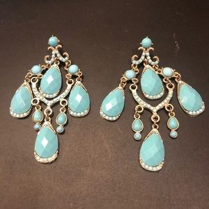 Fashion turquoise inspired chandelier earrings